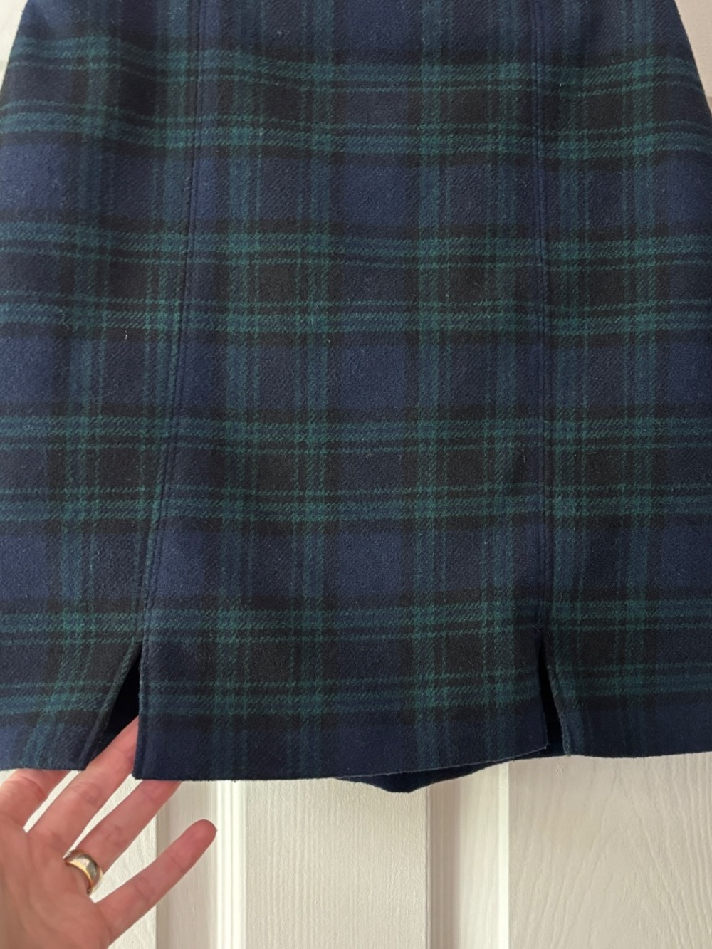 Hollister Ultra High Rise Mini Skirt - Navy Blue & Green Plaid Size XS - Picture 7 of 11